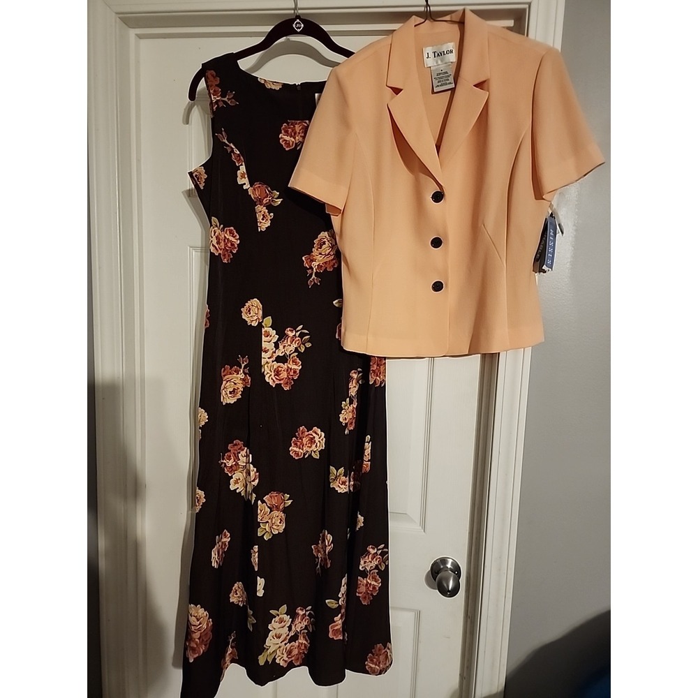 Vintage J Taylor NY Dress Jacket Women 8 Y2K Career Cottagecore Floral Romantic